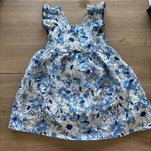 Sigrid Olsen Kids Girls Size 4 Summer Dress Blue Floral Cotton Lined